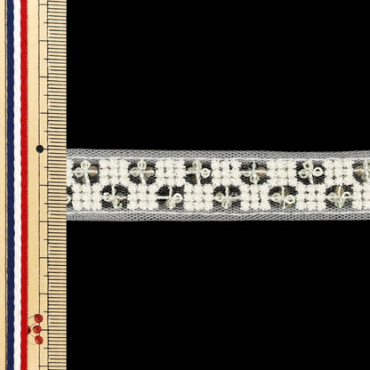 [Quantity from 5] HandicraftsTrim "2025 indian embroideryTrim Approximately 2cm width White x White M-5092L"