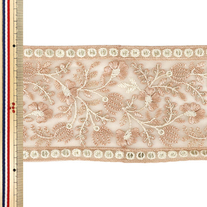 [Quantity from 5] HandicraftsTrim "2025 indian embroideryTrim Approximately 9.3cm width pink 71153#3"