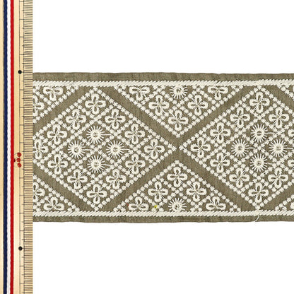 [Quantity from 5] HandicraftsTrim "2025 indian embroideryTrim Approximately 8.5cm width Green M-5096D"