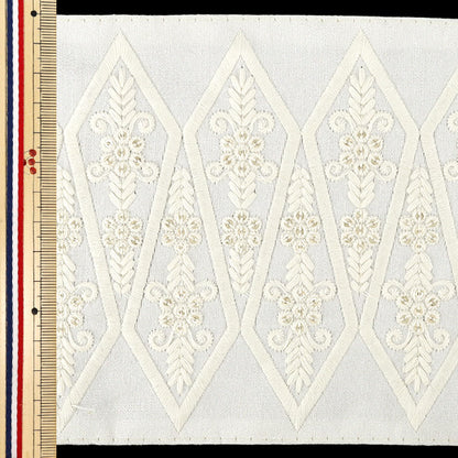 [Quantity from 5] HandicraftsTrim "2025 indian embroideryTrim Approximately 14.5cm width White x White M-5068I"