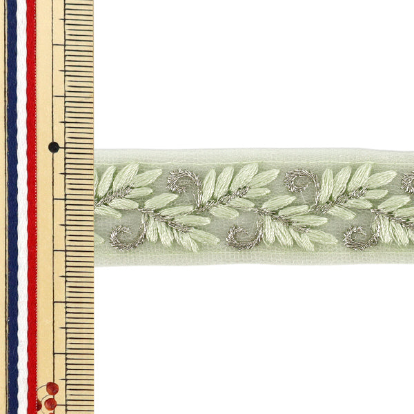 [Quantity from 5] HandicraftsTrim "2025 indian embroideryTrim Approximately 2.3cm width Green M-973J"