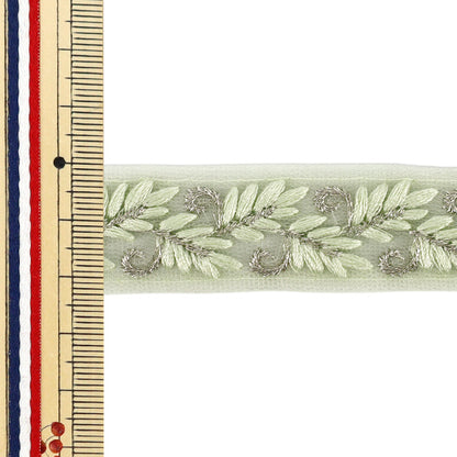 [Quantity from 5] HandicraftsTrim "2025 indian embroideryTrim Approximately 2.3cm width Green M-973J"
