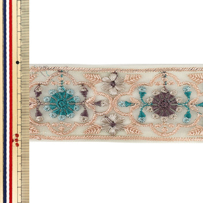 【数量5から】 手芸ブレード 『2026インド刺繍ブレード 約5cm幅 ピンク M-5131H』