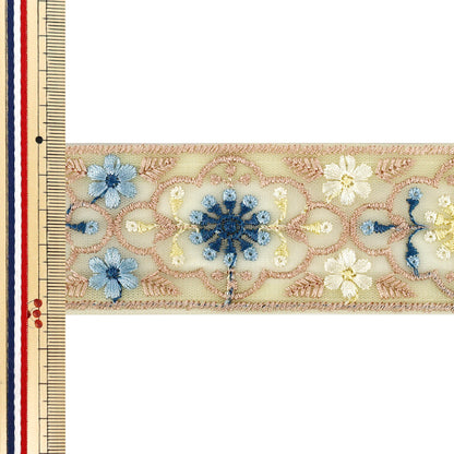 【数量5から】 手芸ブレード 『2026インド刺繍ブレード 約5cm幅 イエロー M-5131K』