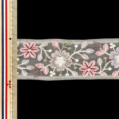 【数量5から】 手芸ブレード 『2026インド刺繍ブレード 約4.5cm幅 ホワイト M-5134C』
