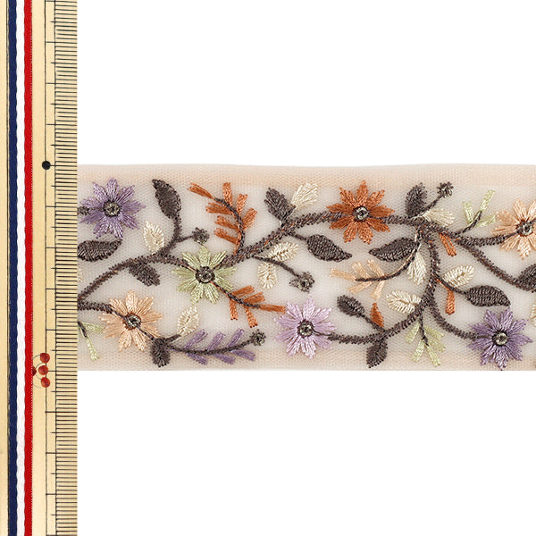 【数量5から】 手芸ブレード 『2026インド刺繍ブレード 約5cm幅 ピンク M-5193F』