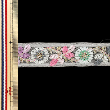 【数量5から】 手芸ブレード 『2026インド刺繍ブレード 約2.5cm幅 ホワイト M-5075D』