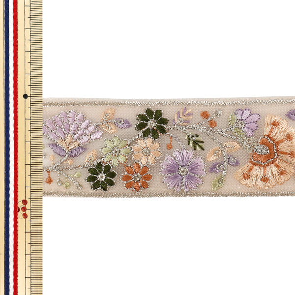 【数量5から】 手芸ブレード 『2026インド刺繍ブレード 約4.5cm幅 ベージュ M-5192H』