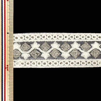 【数量5から】 手芸ブレード 『2026インド刺繍ブレード 約5cm幅 ホワイト M-5146B』