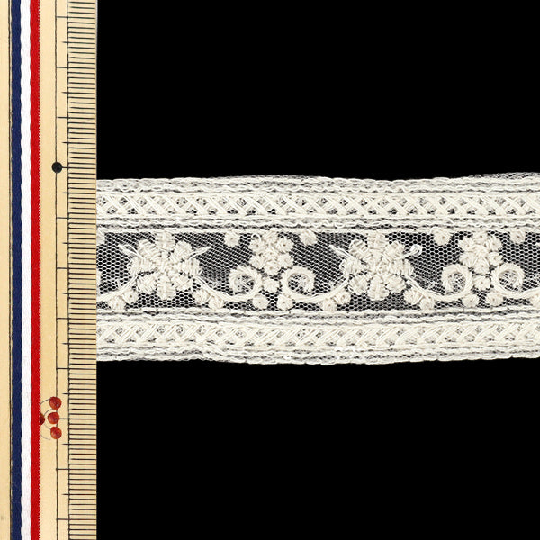 【数量5から】 手芸ブレード 『2026インド刺繍ブレード 約3.8cm幅 ホワイト M-5149A』