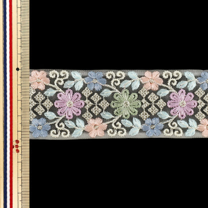 【数量5から】 手芸ブレード 『2025インド刺繍ブレード 約4.5cm幅 ホワイト M-1251I』