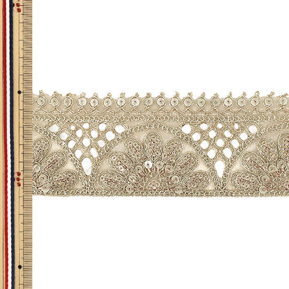 【数量5から】 手芸ブレード 『2026インド刺繍ブレード 約6cm幅 ゴールド 84D』