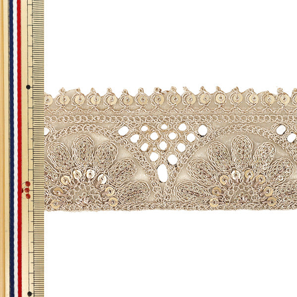 【数量5から】 手芸ブレード 『2022インド刺繍ブレード 約6cm幅 カッパー 84E』