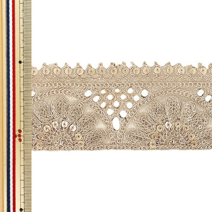 【数量5から】 手芸ブレード 『2022インド刺繍ブレード 約6cm幅 カッパー 84E』