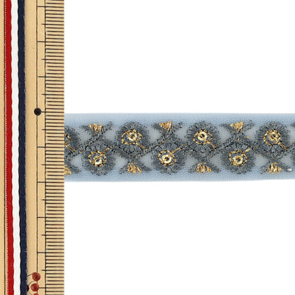 【数量5から】 手芸ブレード 『2026インド刺繍ブレード 約2cm幅 グレー 158D』