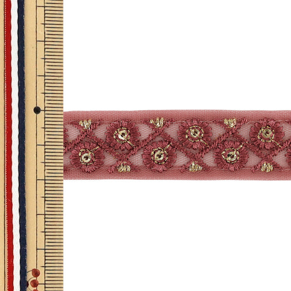 【数量5から】 手芸ブレード 『2026インド刺繍ブレード 約2cm幅 レッド 158E』