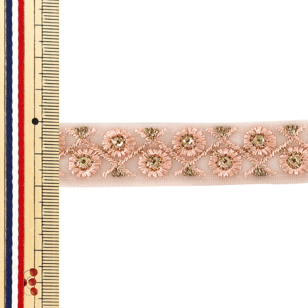 [Quantità da 5] ArtigianatoTrim 『2026Rifiniture per ricamo indiano Circa 2 cm di larghezza rosa 158G"