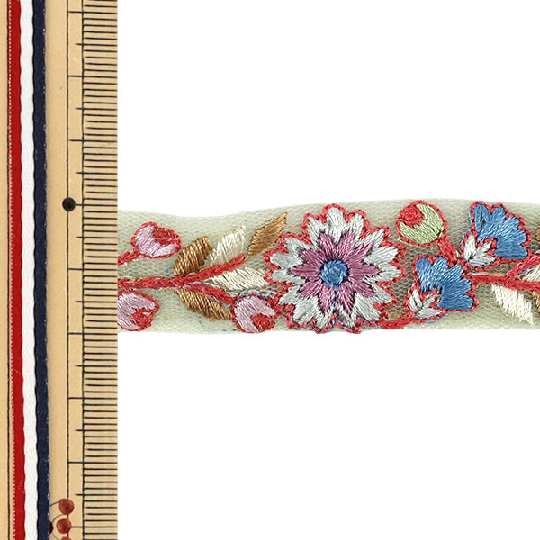 【数量5から】 手芸ブレード 『2026インド刺繍ブレード 約2cm幅 グリーン 967A』