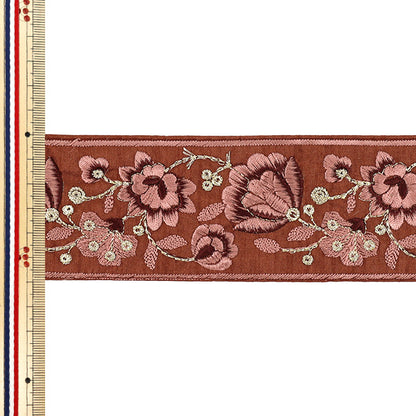 [Quantità da 5] ArtigianatoTrim 『2026Rifiniture per ricamo indiano Circa 6 cm di larghezza Rosso 916A"