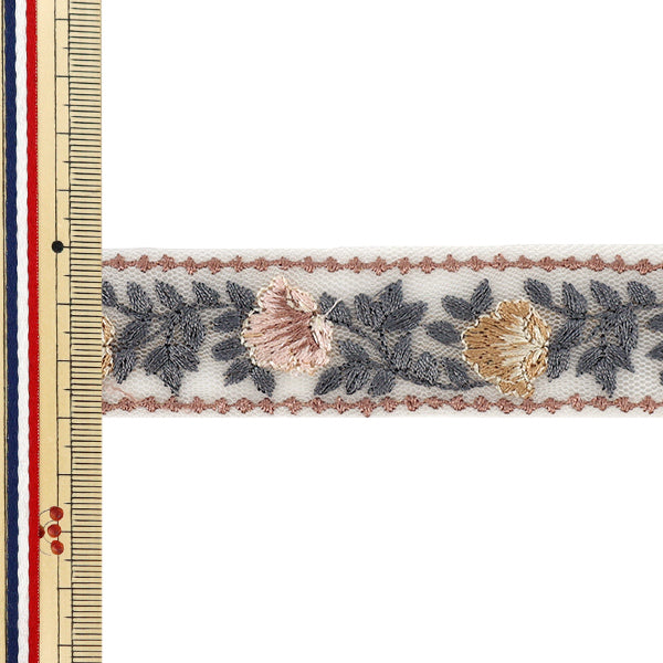 【数量5から】 手芸ブレード 『インド刺繍ブレード 約2.8cm幅 ベージュ Ok-1013B』