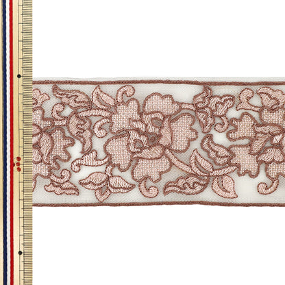 【数量5から】 手芸ブレード 『インド刺繍ブレード 約7.5cm幅 ピンク Ok-1014I』
