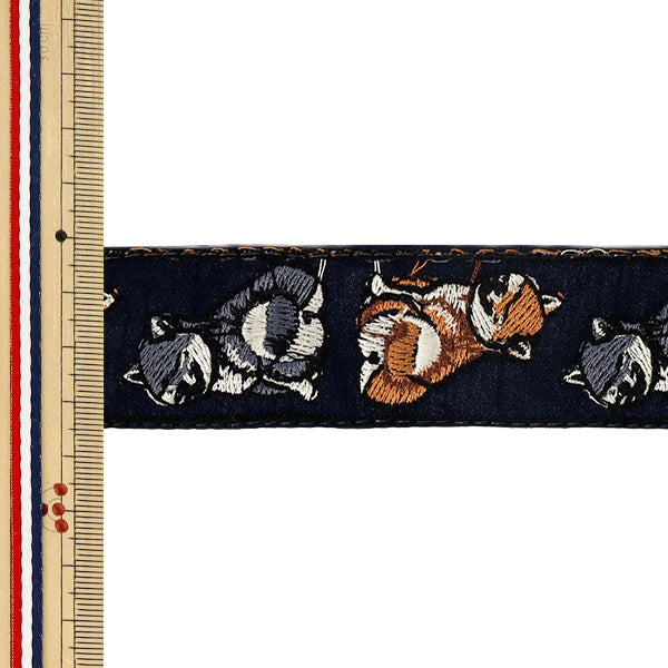 [Quantity from 5] HandicraftsTrim 『2026Indian embroidery trim Approximately 3.5cm width navy 1024A”