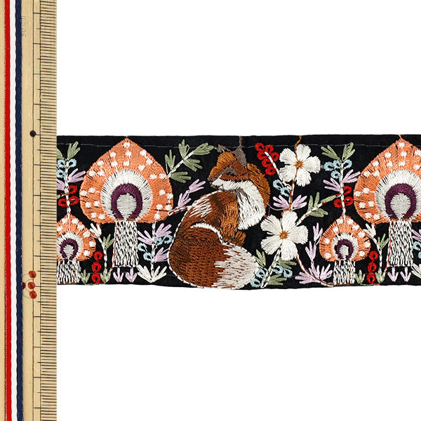 【数量5から】 手芸ブレード 『2026インド刺繍ブレード 約5cm幅 ブラック 1027E』