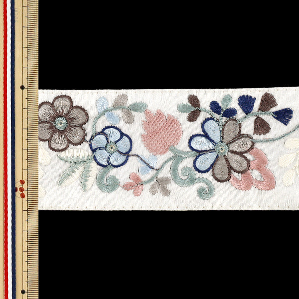 [Quantità da 5] ArtigianatoTrim 『2026Rifiniture per ricamo indiano Larghezza circa 6 cm bianco M-5233C”