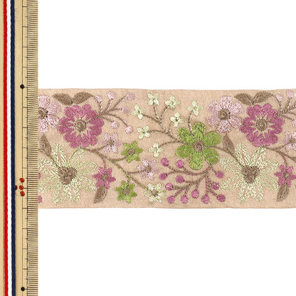 [Quantità da 5] ArtigianatoTrim 『2026Rifiniture per ricamo indiano Larghezza circa 6 cm beige M-5448I”