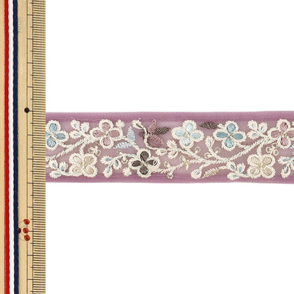 【数量5から】 手芸ブレード 『2026インド刺繍ブレード 約3cm幅 パープル 71257G』