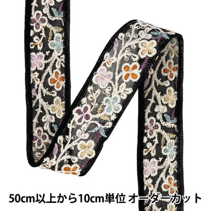 【数量5から】 手芸ブレード 『2026インド刺繍ブレード 約3cm幅 ブラック 71257I』