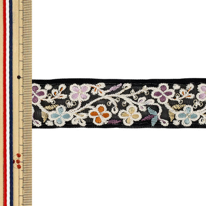 【数量5から】 手芸ブレード 『2026インド刺繍ブレード 約3cm幅 ブラック 71257I』