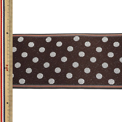 [Quantity from 5] Handicraft materials "Tatami edge smallPolka dots 10 Brown x White AAD020010” Takada Orimono