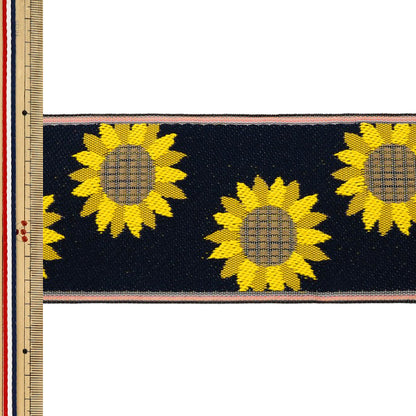 [Quantity from 5] Handicraft materials "Tatami edge sunflower 02 navy blue AAH003002” Takada Orimono