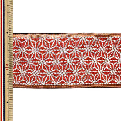 [Quantity from 5] Handicraft materials "Tatami Edge Hemp Leaf 01 Red AAD003001” Takada Orimono