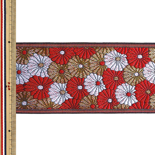 [Cantidad a partir de 5] Materiales para manualidades. "Tatami borde celebración crisantemo 01 rojo AAD002001” Takada Orimono