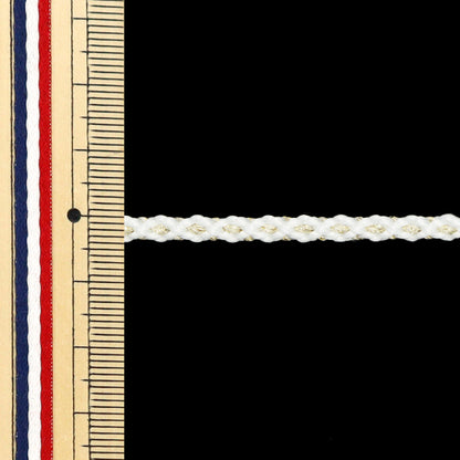 [Quantité à partir de 5] Cordon d'artisanat "Golden Genji String, n ° 1, blanc, largeur environ 4 mm 45715" Ribbon Tokyo TokyoRuban