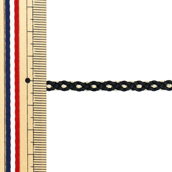 [Quantité à partir de 5] Cordon d'artisanat "Kindoku Genji String n ° 17 Black Largeur environ 4 mm 45715" Ribbon Tokyo TokyoRuban