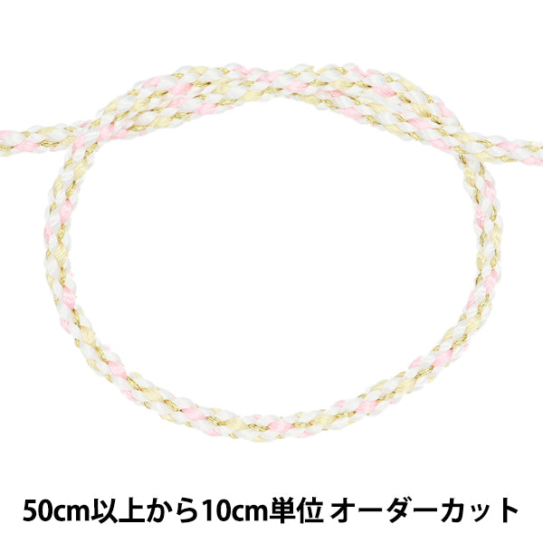 [Количество, начиная с 5] Шнур для рукоделия "Киндэйкё плетеная коса, цвет 1 -й белый, ширина примерно 3,5 мм 45716" Токио лента ТокиоЛента