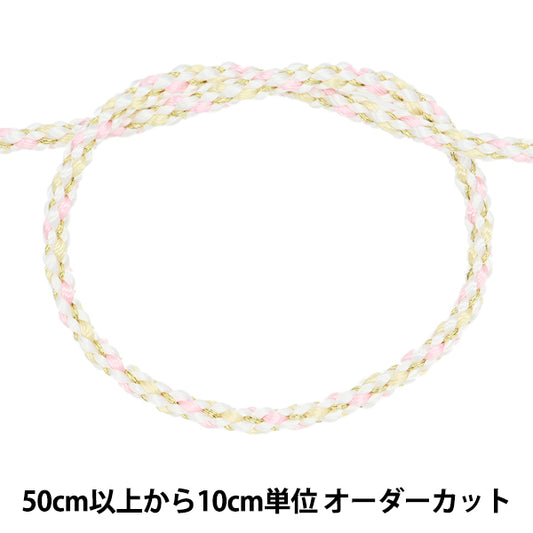 [Quantity starting from 5] Craft Cord "Kindaikyo braided braid, color 1st white, width approx. 3.5mm 45716" TOKYO RIBBON TokyoRibbon