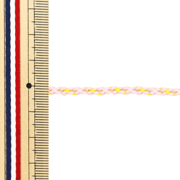 [Количество, начиная с 5] Шнур для рукоделия "Киндийкё плетеная коса, цвет 2 -й розовый, ширина примерно 3,5 мм 45716" Токио лента ТокиоЛента