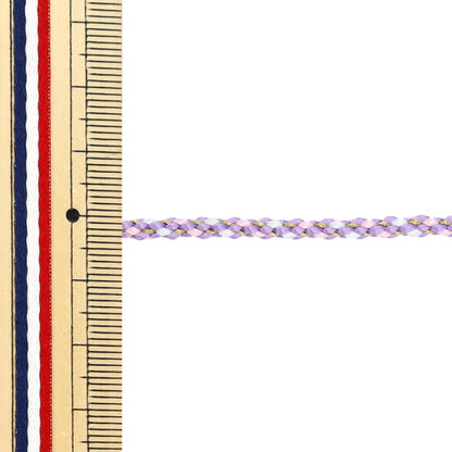 [5부터 시작하는 수량] 수공예 끈 "Kindaikyo 브레이드 코드, 컬러 4 Fujiiro, 너비 약 3.5mm 45716" 도쿄 리본 도쿄리본