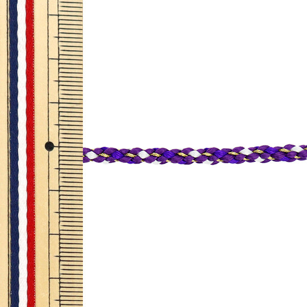 [Menge ab 5] Kordel "Kindaikyo geflochtenes Geflecht, Farbe 7, Murasaki, Breite ca. 3,5 mm 45716" Tokyo Ribbon TokyoFarbband