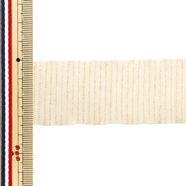 [Cantidad a partir de 5] Cinta "Glame Chenille Ivory aprox. 35 mm de ancho 50027" Cinta de Tokio TokioCinta