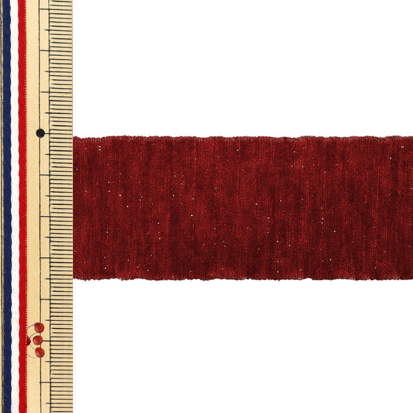 [Quantità a partire da 5] Nastro "Glame Chenille Wine Red, circa 35 mm di larghezza 50027" Tokyo Ribbon TokyoNastro