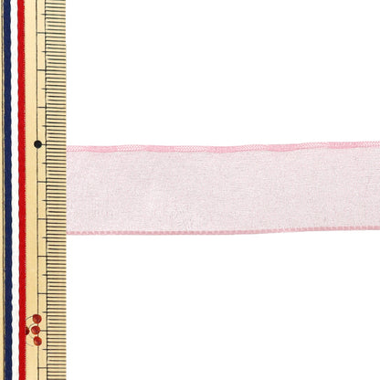 【수량 5부터】 리본 "원터치 소프트 오간지 말메종 핑크 폭 약 24mm 60번 색 44200』 TOKYO RIBBON 도쿄리본