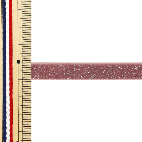 【数量5から】 リボン 『グリッターベルベット 幅約10mm 139番色 モーブパープル 50041』 TOKYO RIBBON 東京リボン