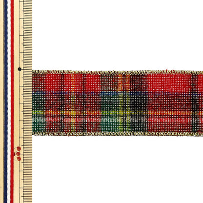 【数量5から】 リボン 『ウーリータータン 2025 約3.8cm幅 16番色 9373』 AOYAMARIBBON 青山リボン