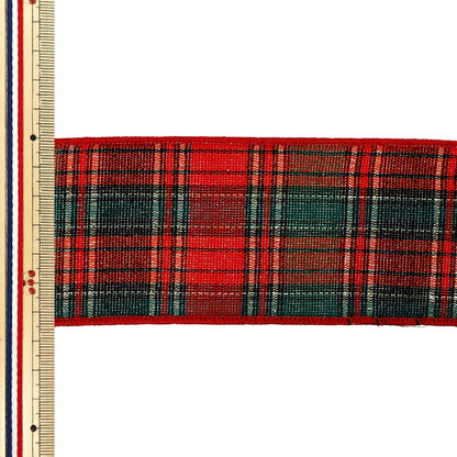 【数量5から】 リボン 『エンシェントタータン 2025 約6.5cm幅 16番色 9374』 AOYAMARIBBON 青山リボン