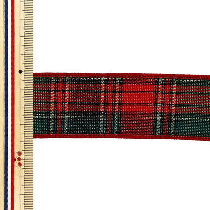 【数量5から】 リボン 『エンシェントタータン 2025 約3.8cm幅 16番色 9375』 AOYAMARIBBON 青山リボン